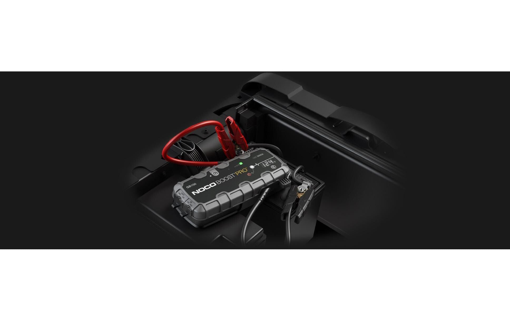 NOCO Genius GB150 Starterbooster – 3000 A Startstrom, 12 V, 88 Wh Li-Ion, USB 2,1 A, IP65