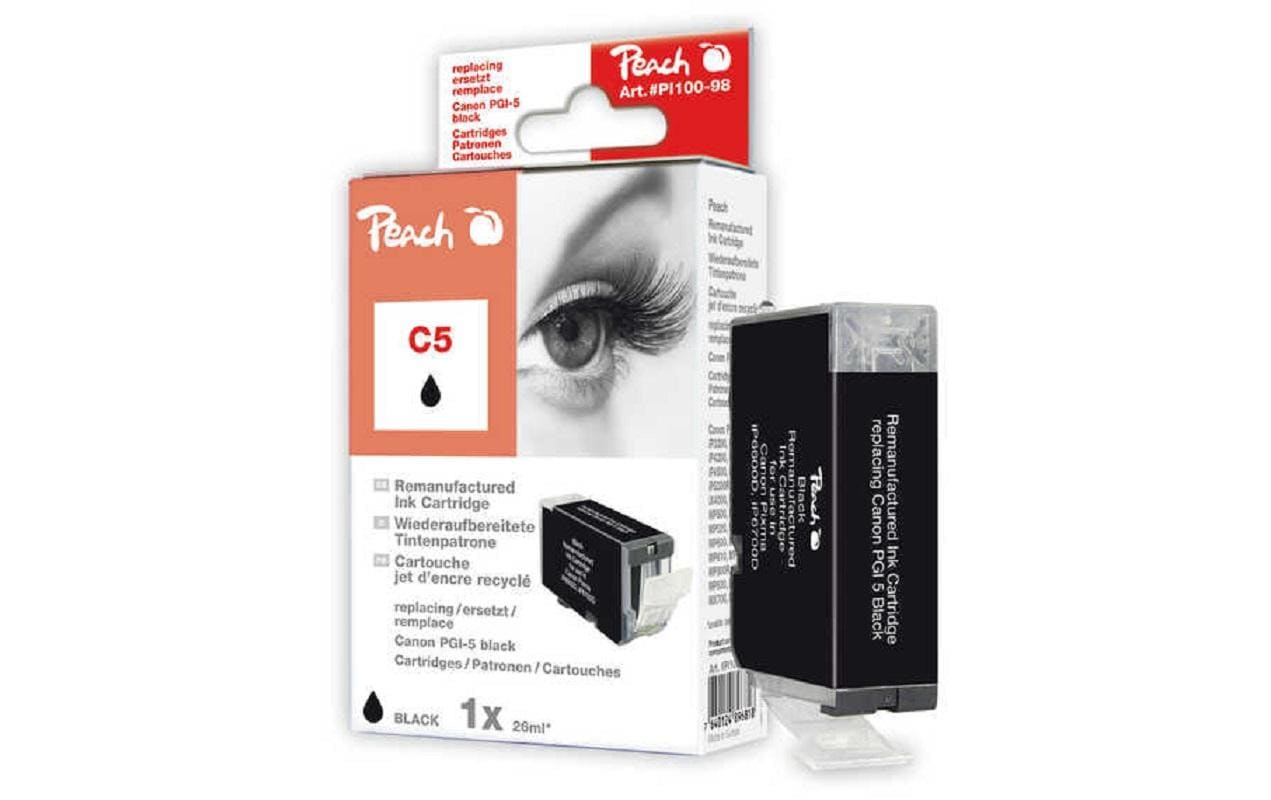 Peach PGI-5 Schwarz Tintenpatrone (Kompatibel) – 560 Seiten – für Canon Pixma IP/MP/IX-Serien