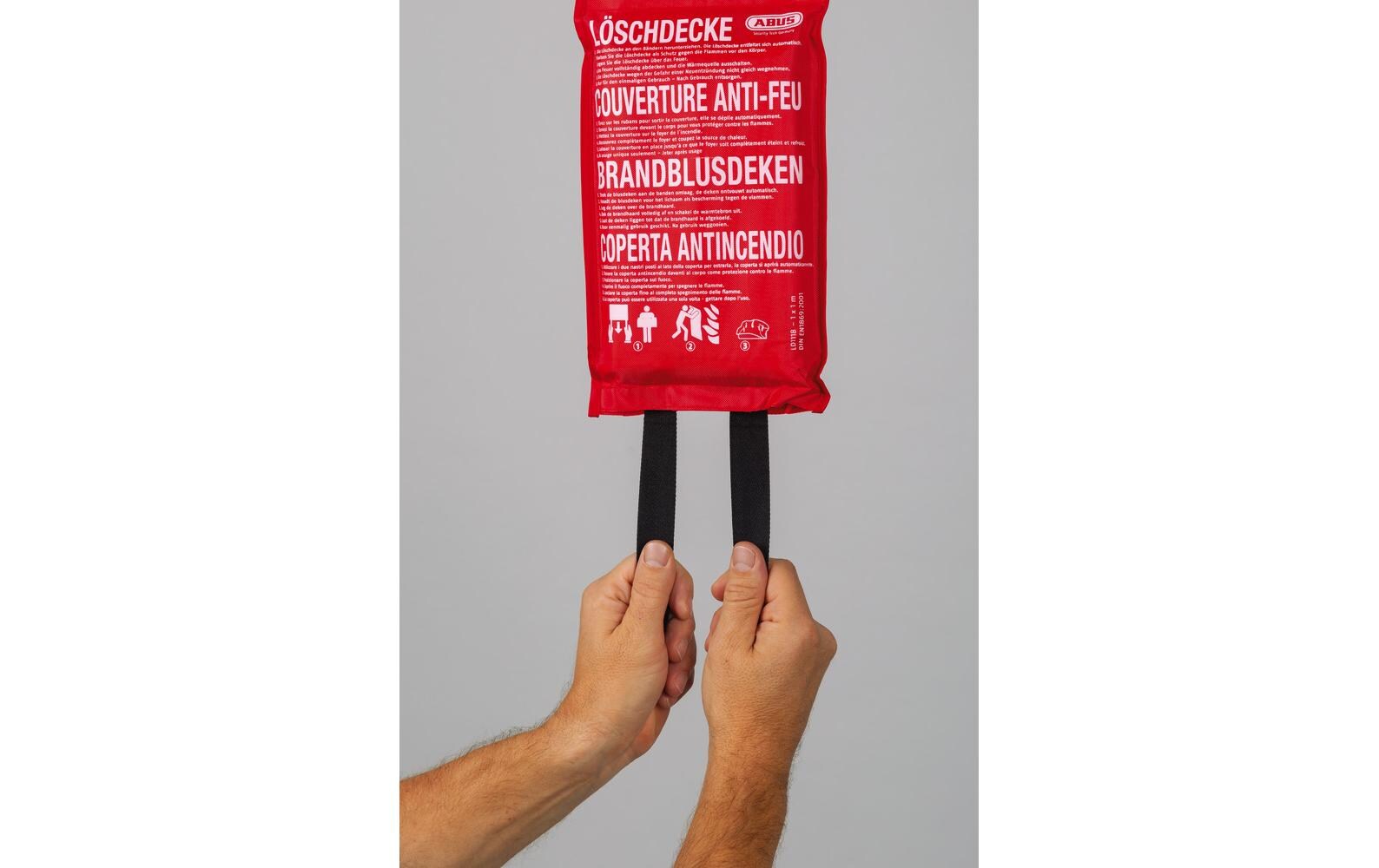 Abus Löschdecke – 100 × 100 cm, DIN EN 1869:2001, Fiberglas
