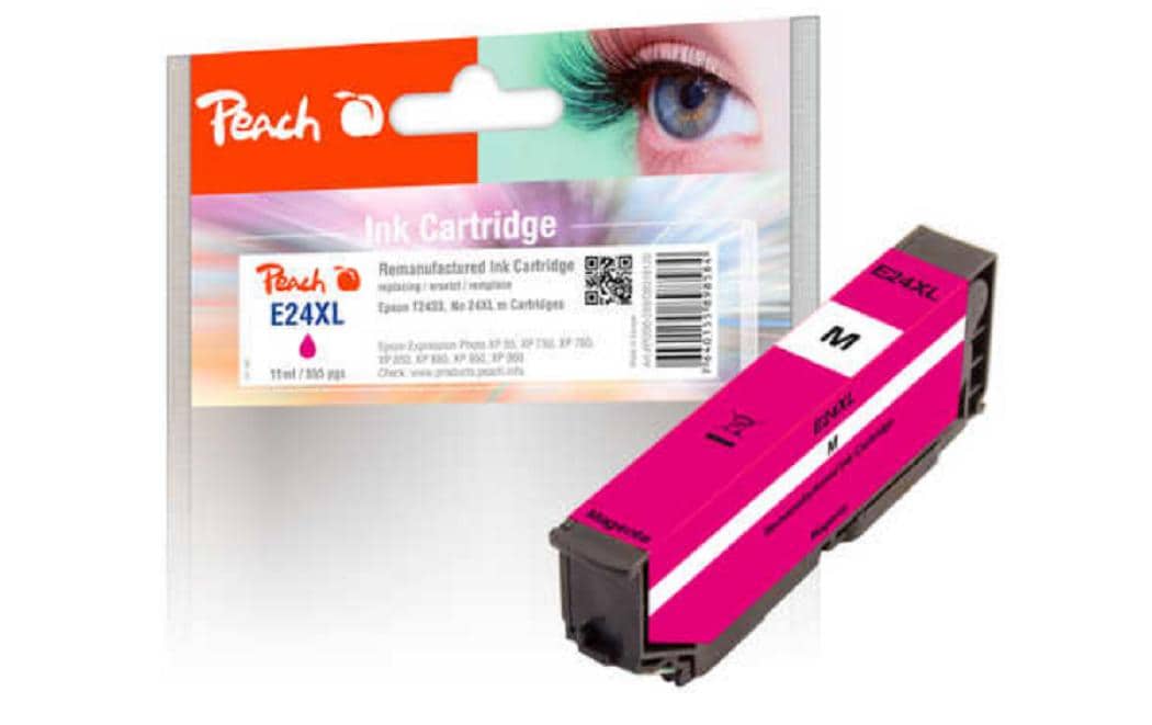 Peach 24XL Magenta Tintenpatrone (Kompatibel) – 555 Seiten – für Epson Expression Photo XP-55/750/760 …