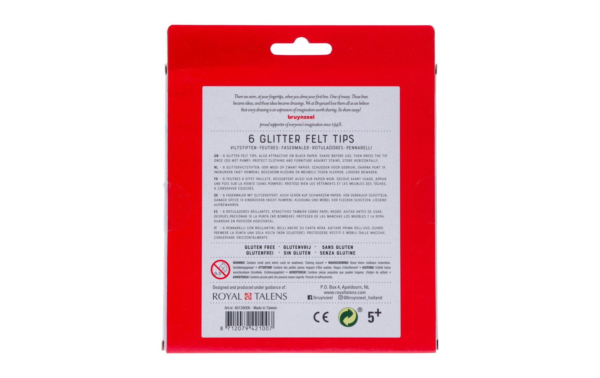 Bruynzeel Glitzer Filzstifte – 6 Farben