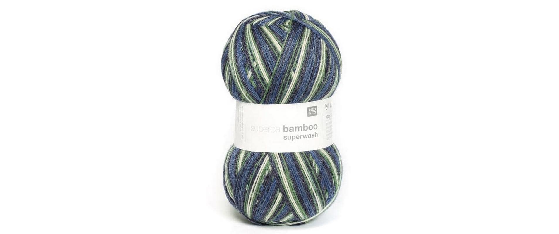 Rico Design Superba Bamboo Superwash Garn Olivgrün – 100 g, 420 m, Nadel 2 mm