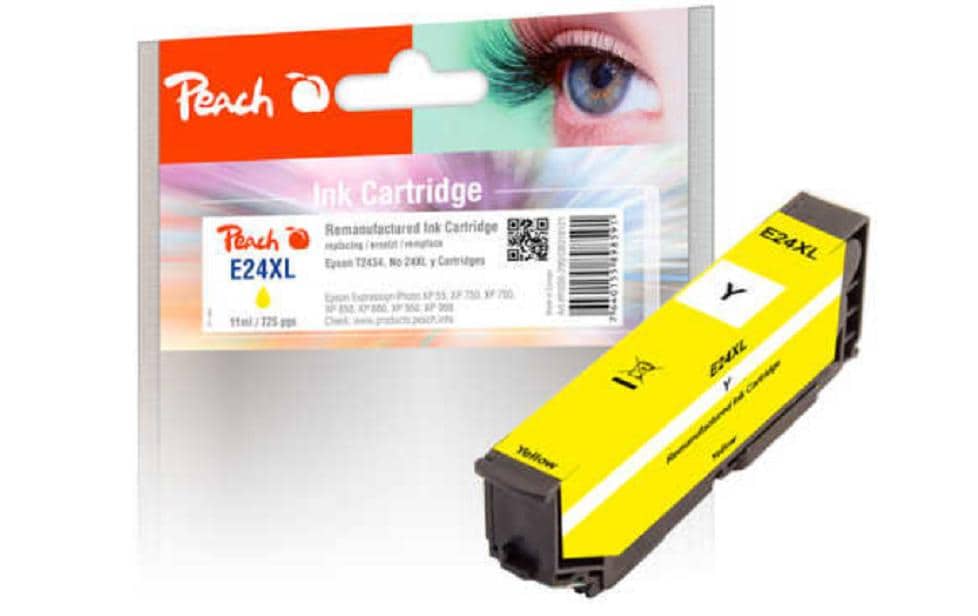 Peach 24XL Gelbe Tintenpatrone (Kompatibel) – 725 Seiten – für Epson Expression Photo XP-55/XP-970 …
