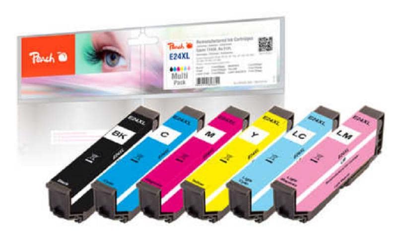 Peach Tintenpatronen-Multipack 24XL, XL, 6er-Pack – für Epson Expression Photo XP-55, XP-750, XP-760 und andere
