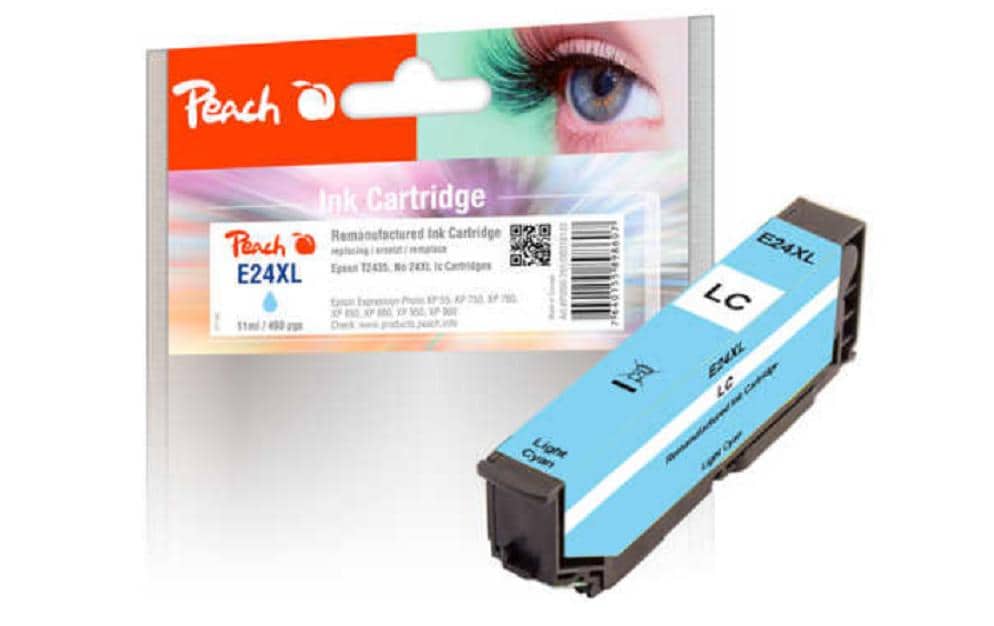 Peach 24XL Helle Cyan Tintenpatrone (Kompatibel) – 490 Seiten – für Epson Expression Photo XP-55/750/760 …