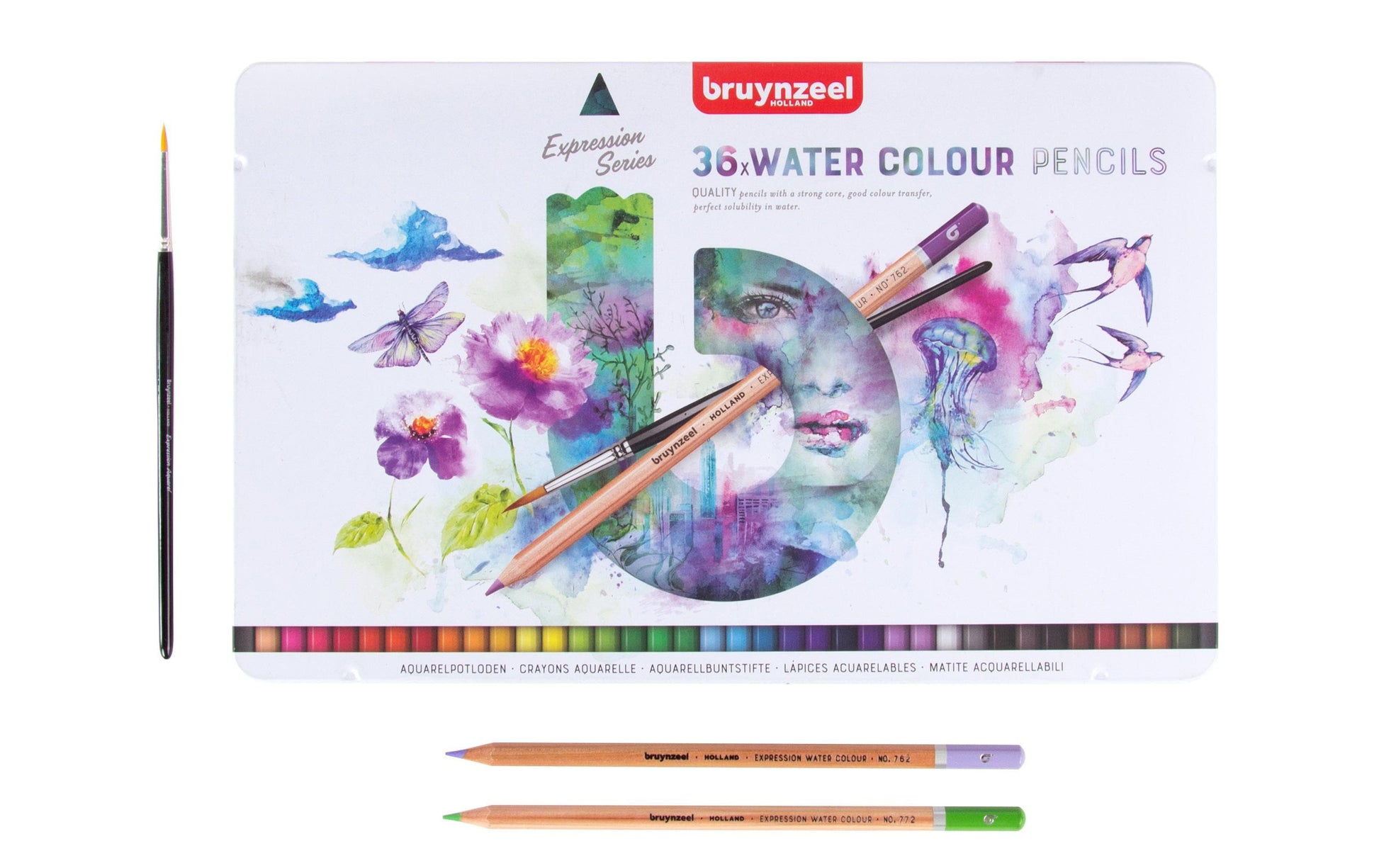 Bruynzeel Expression Aquarellfarbstifte – 36 Stk., Mehrfarbig