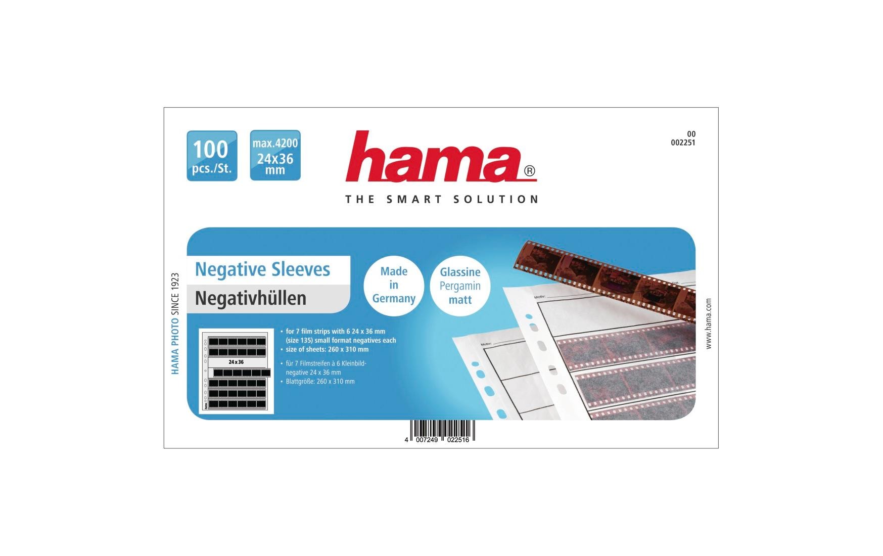 Hama Negativehülle – 24 × 36 mm, Glassine, matt