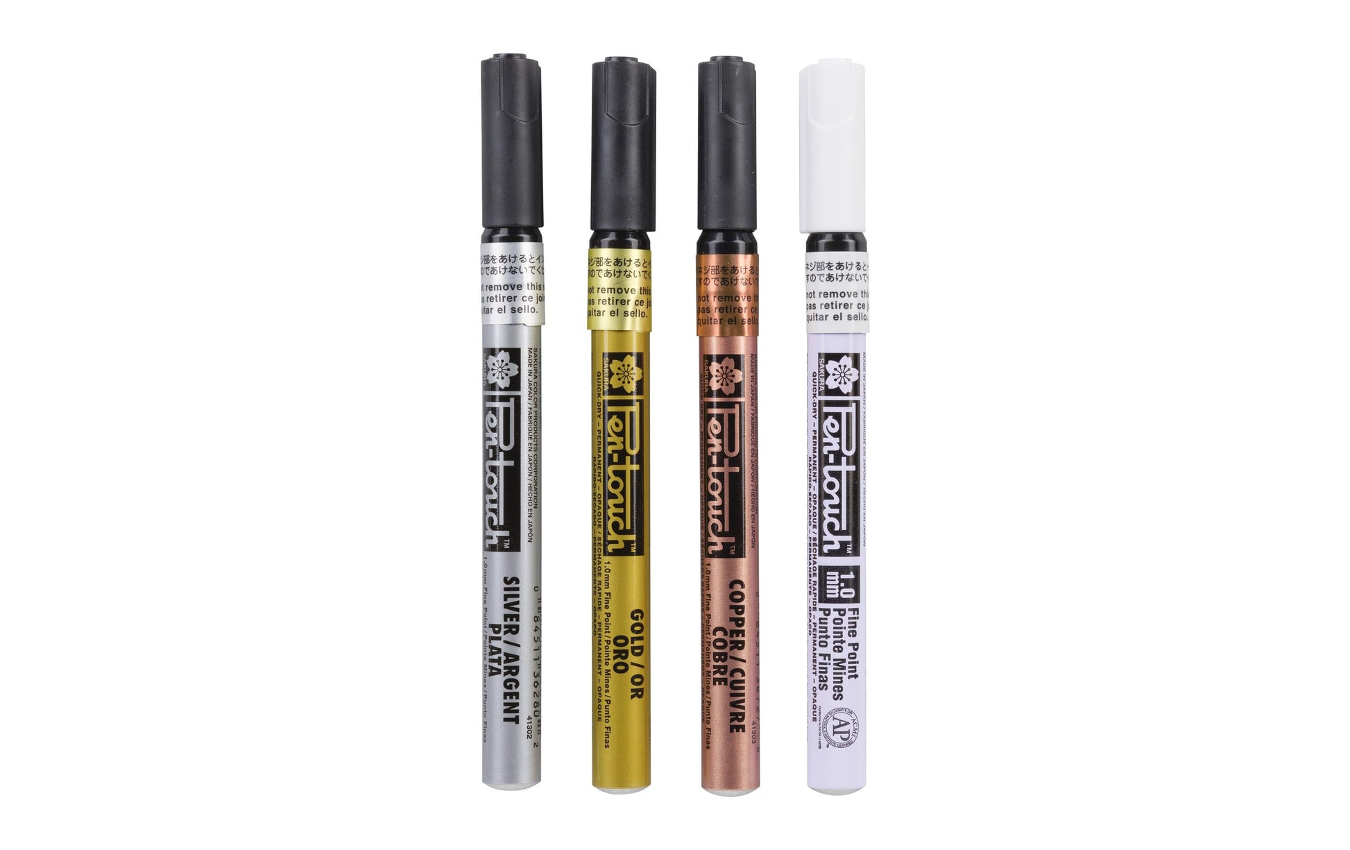 Sakura Permanentmarker – silber, gold, kupfer, weiss, 4er Set