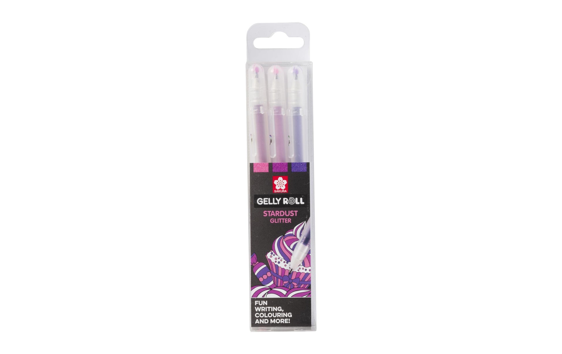 Sakura Gelly Roll Gelschreiber – pink/violett/rosa, Spitze 0,5 mm, glitzernd, 3er-Set