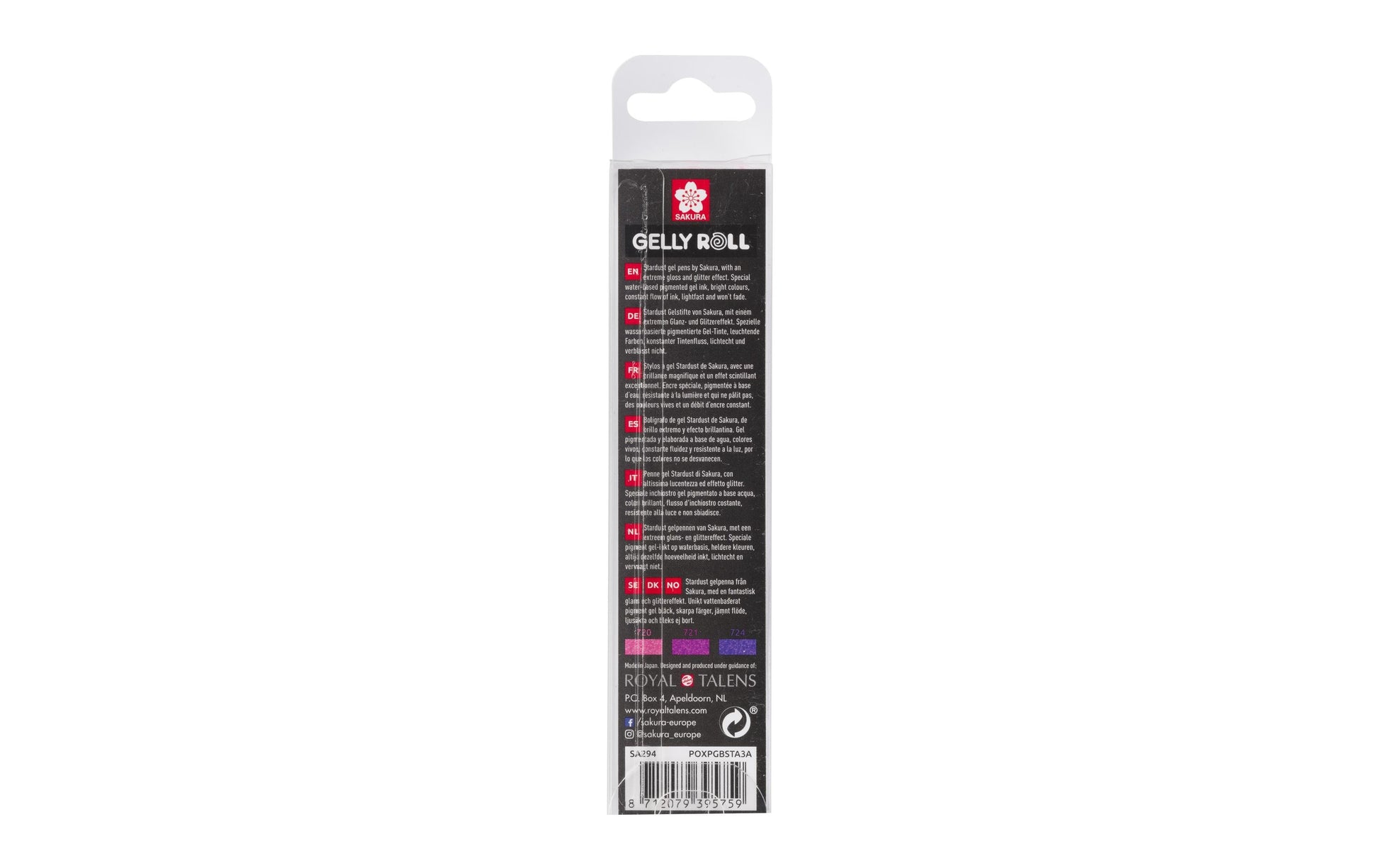 Sakura Gelly Roll Gelschreiber – pink/violett/rosa, Spitze 0,5 mm, glitzernd, 3er-Set