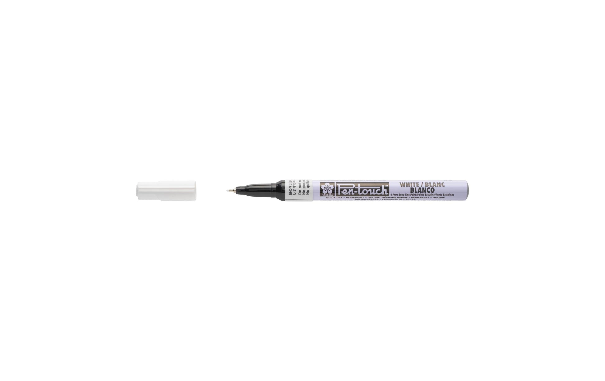 Sakura Pen-Touch Permanentmarker – Rundspitze 0,7 mm – Weiss – für Glas, Metall und Kunststoff