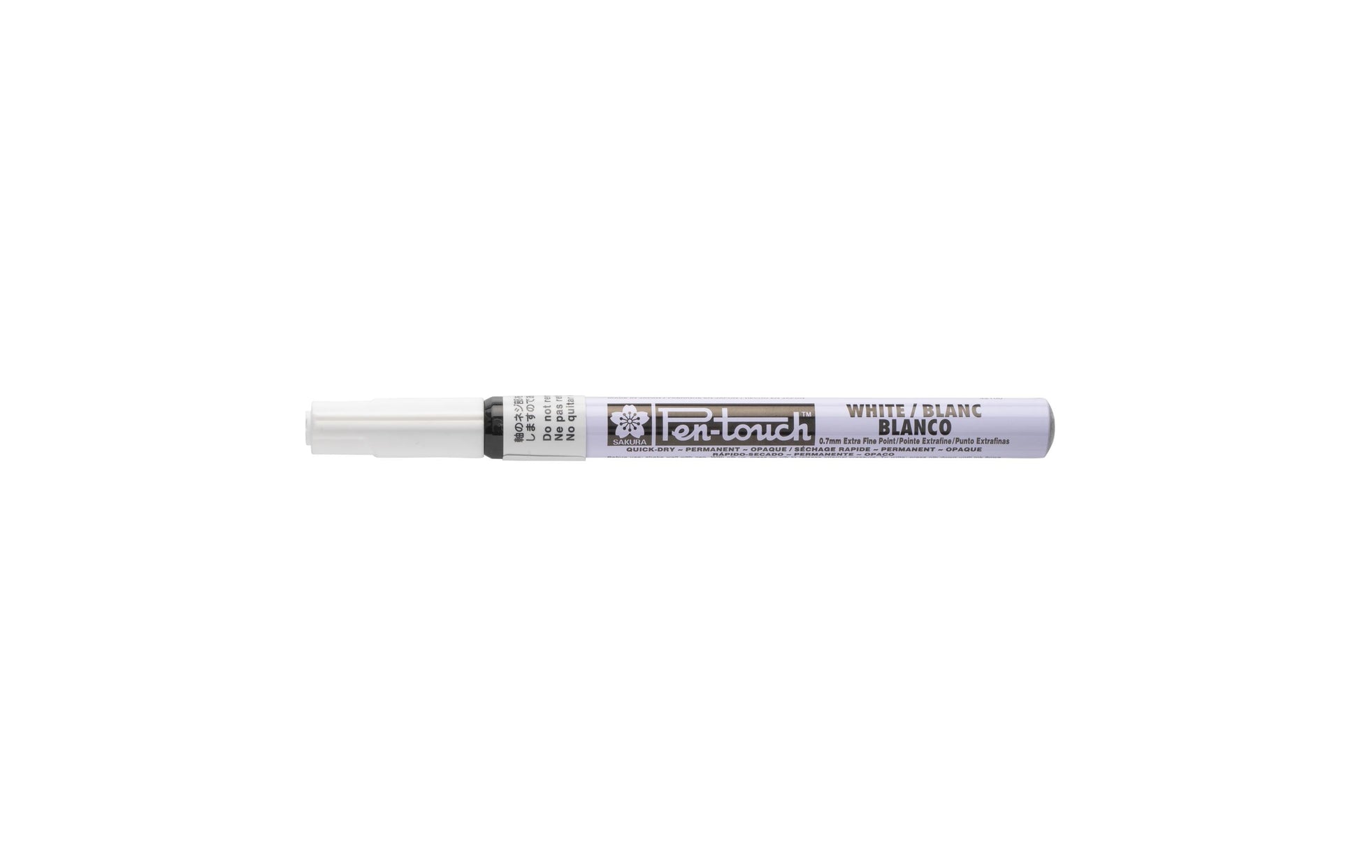 Sakura Pen-Touch Permanentmarker – Rundspitze 0,7 mm – Weiss – für Glas, Metall und Kunststoff
