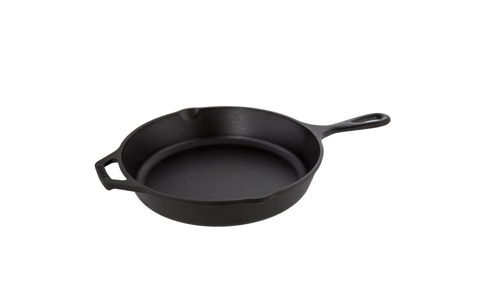 Lodge Fonduepfanne RUMO BARBEQUE – Ø 31 cm, Gusseisen, für Backofen, Grillrost, Feuer, Schwarz