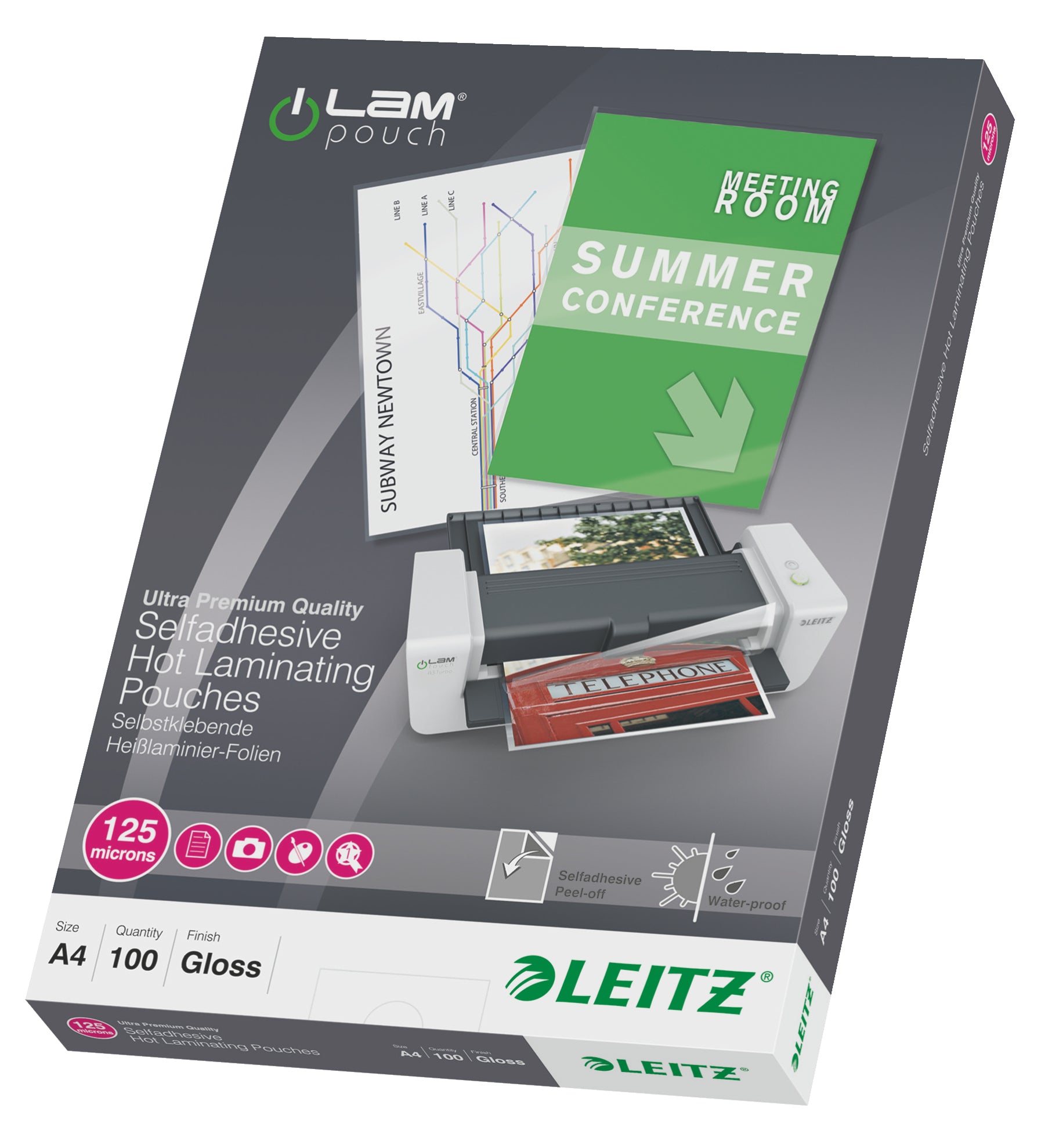 Leitz Laminierfolien – A4, 125 µm, glänzend