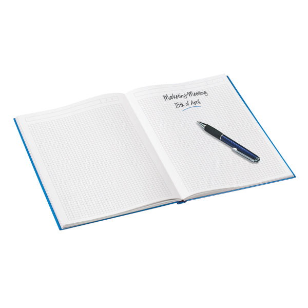 Leitz Notizbuch A4, kariert, Fadenheftung, Karton, 160 Seiten, 90 g/m² – pink