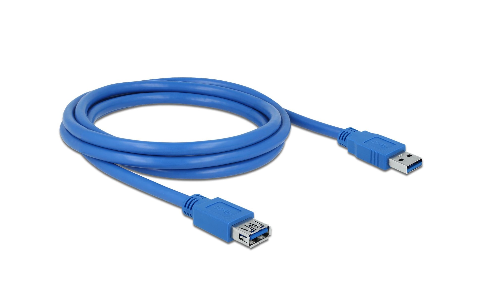 DeLOCK USB-A Verlängerungskabel (Stecker auf Buchse) – USB 3.2 Gen 1 (5 Gbit/s) – 2 m – Goldstecker – Blau