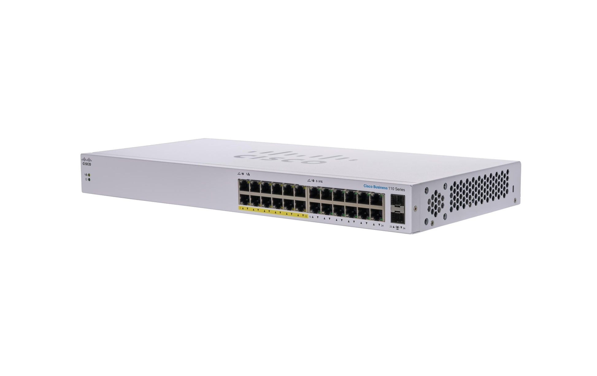 Cisco CBS110 – Switch – 24×GbE, 2×SFP (Combo), L2, PoE 100 W, 1U