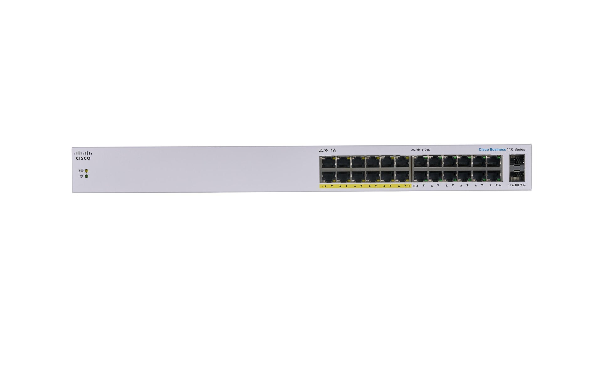 Cisco CBS110 – Switch – 24×GbE, 2×SFP (Combo), L2, PoE 100 W, 1U