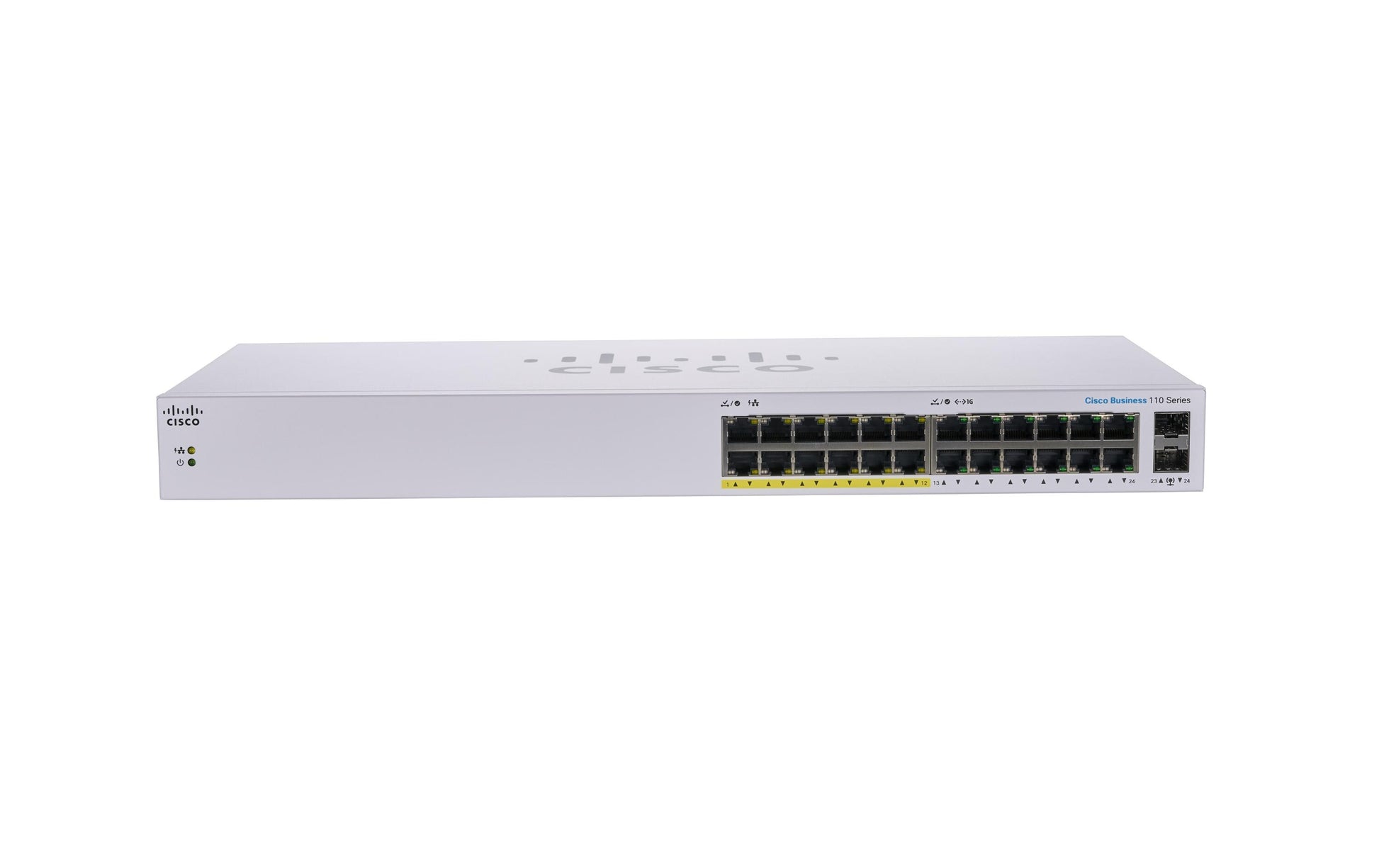 Cisco CBS110 – Switch – 24×GbE, 2×SFP (Combo), L2, PoE 100 W, 1U