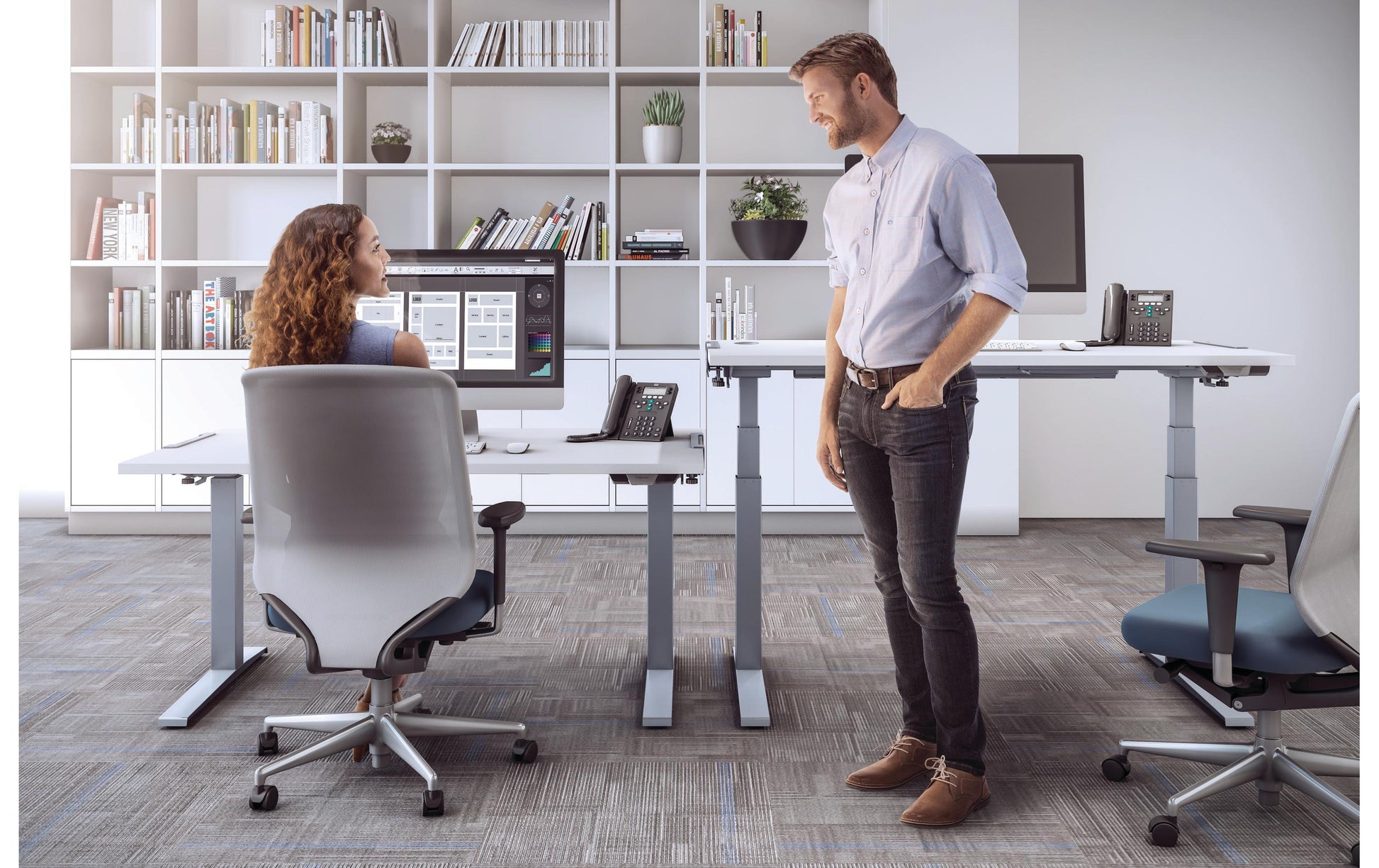 Fellowes Tischplatte – 180 × 80 × 2,5 cm – weiss – für Levado, Cambio