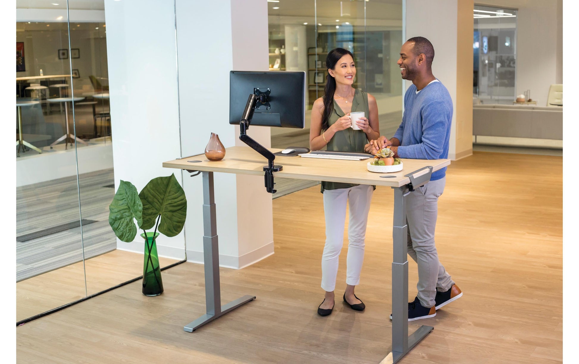 Fellowes Tischplatte – 140 × 80 × 2,5 cm – Eiche – für Levado, Cambio