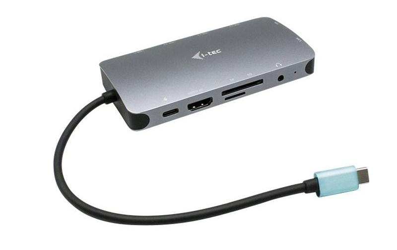 i-tec Multiport-Adapter – USB-C, 1× HDMI, 1× VGA, 3× USB-A, 2× USB-C, 100 W PD, GbE, für Windows/Mac/Linux