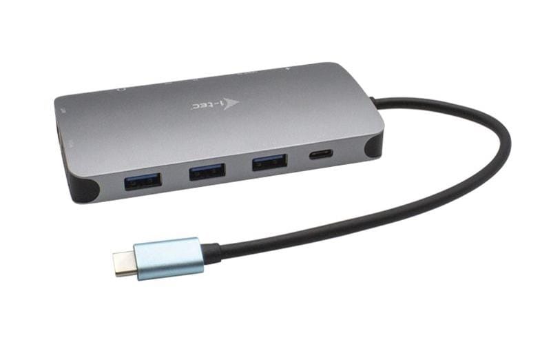 i-tec Multiport-Adapter – USB-C, 1× HDMI, 1× VGA, 3× USB-A, 2× USB-C, 100 W PD, GbE, für Windows/Mac/Linux