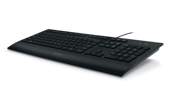 Logitech K280e – Tastatur, kabelgebunden (USB), mit Handballenauflage, schwarz – für Windows & Linux