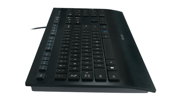 Logitech K280e – Tastatur, kabelgebunden (USB), mit Handballenauflage, schwarz – für Windows & Linux