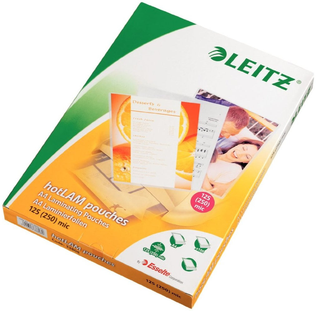 Leitz Laminierfolien A4, glänzend – 125 µm, 216 × 303 mm, 100 Stk.