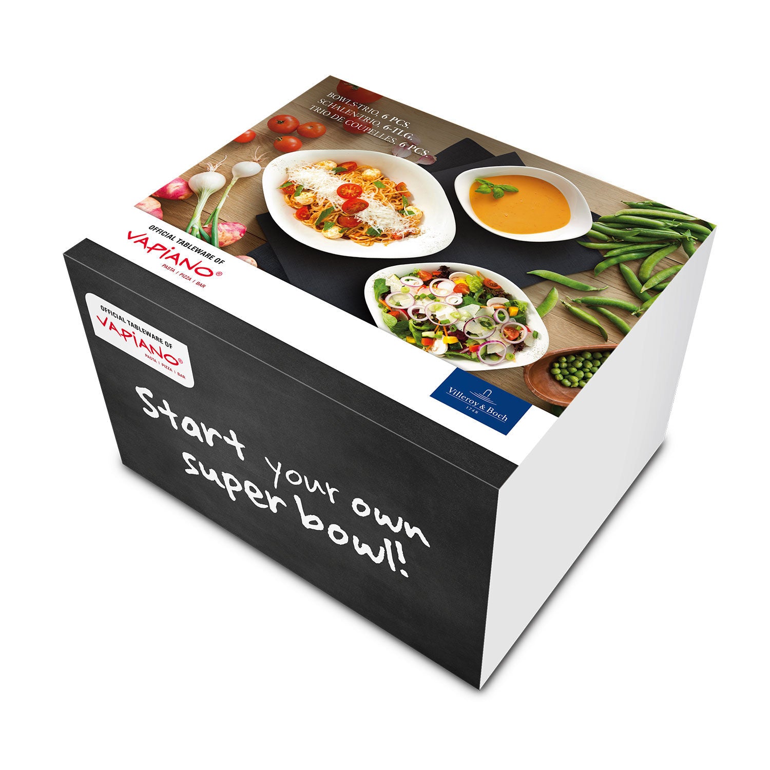 Villeroy & Boch Schale – 6er Set, 21 × 26,1 × 16,2 cm, Porzellan, spülmaschinenfest, mikrowellengeeignet