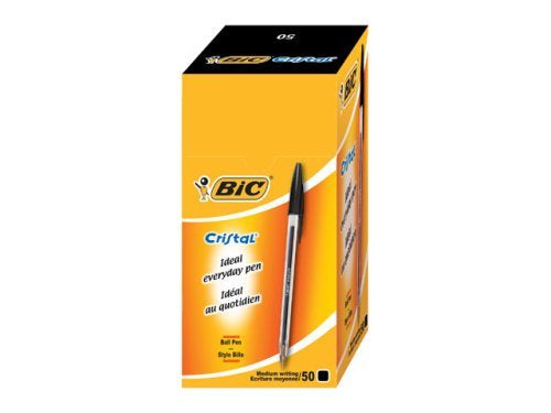 BIC Cristal Original Kugelschreiber – Schwarz, Spitze 0,3 mm, 50er Pack