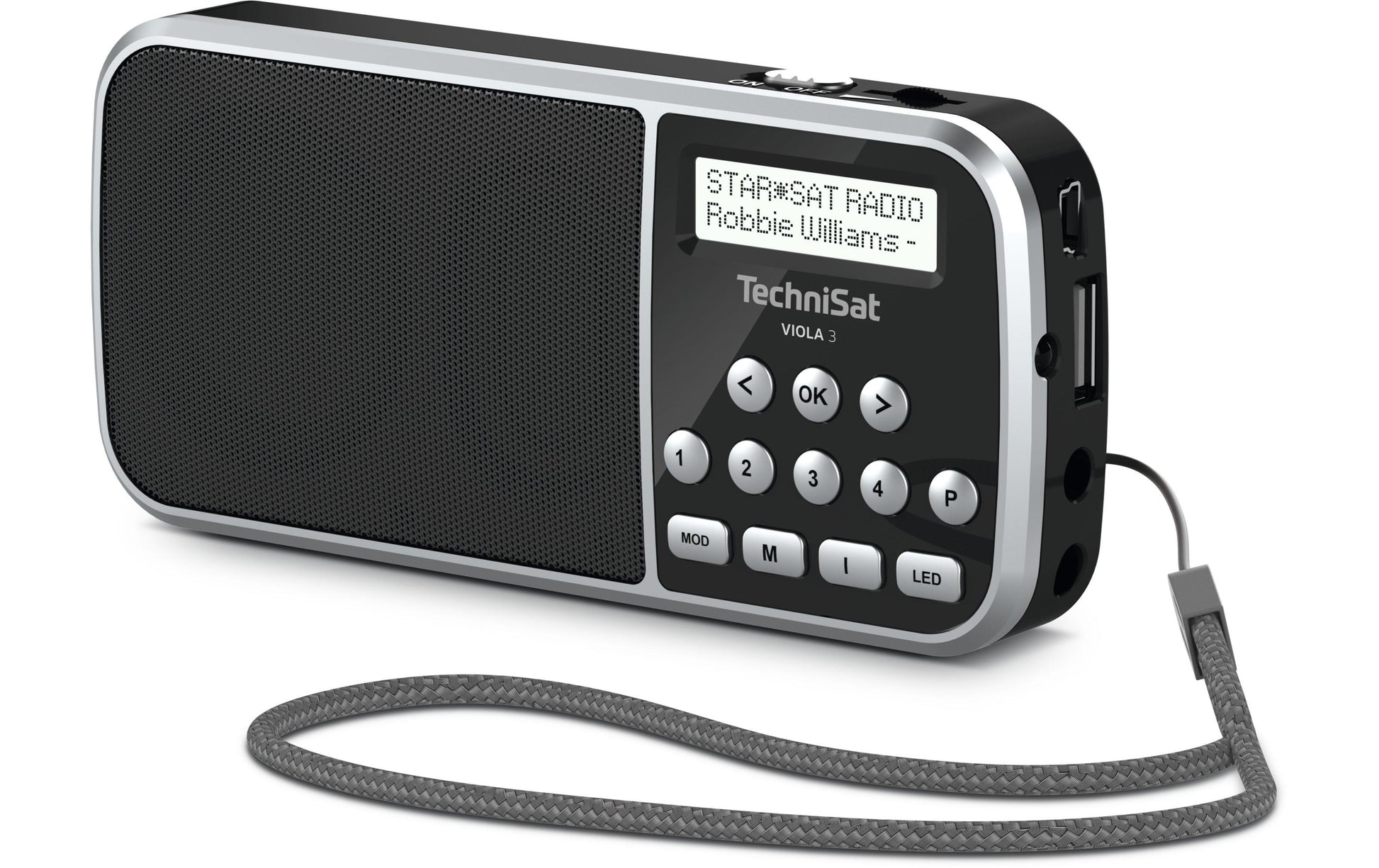 TechniSat Viola 3 – Tragbares DAB+ Radio, UKW, 10 h Akku – Schwarz