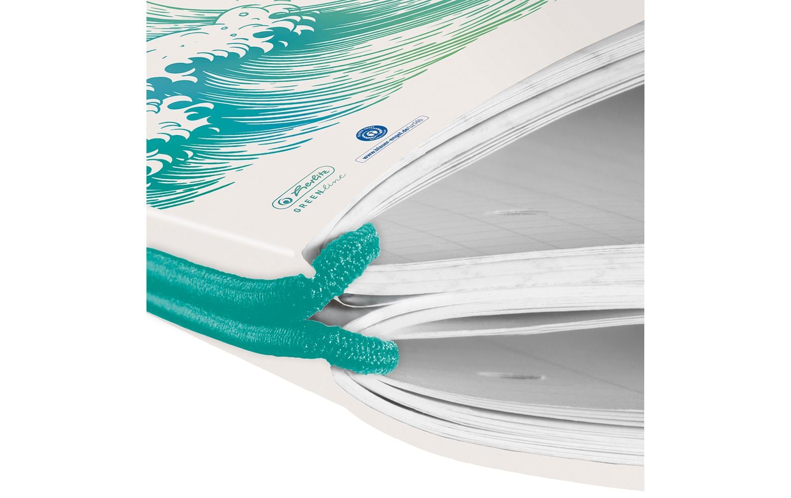 Herlitz Notizheft – A5 – punktiert 5 mm – 40 Seiten – 80 g/m² – Softcover, Gummiband, weiss