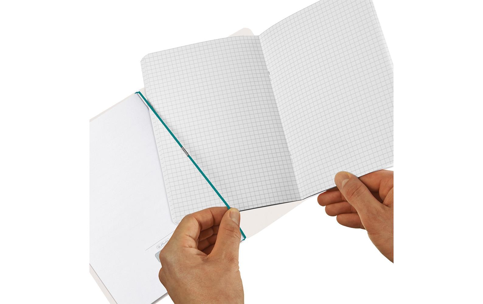 Herlitz Notizheft – A5 – punktiert 5 mm – 40 Seiten – 80 g/m² – Softcover, Gummiband, weiss
