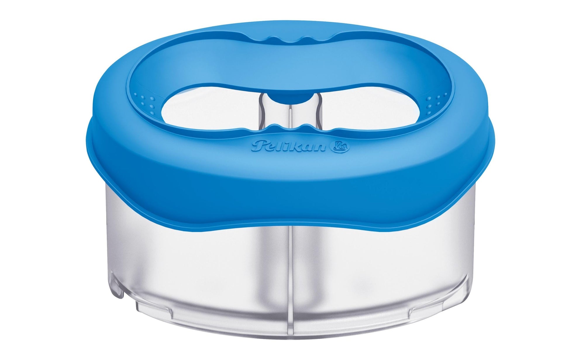 Pelikan Wasserbox Space+, mit Deckel, 2 Fächer, Pinselhalter, blau, transparent, 1 Stück