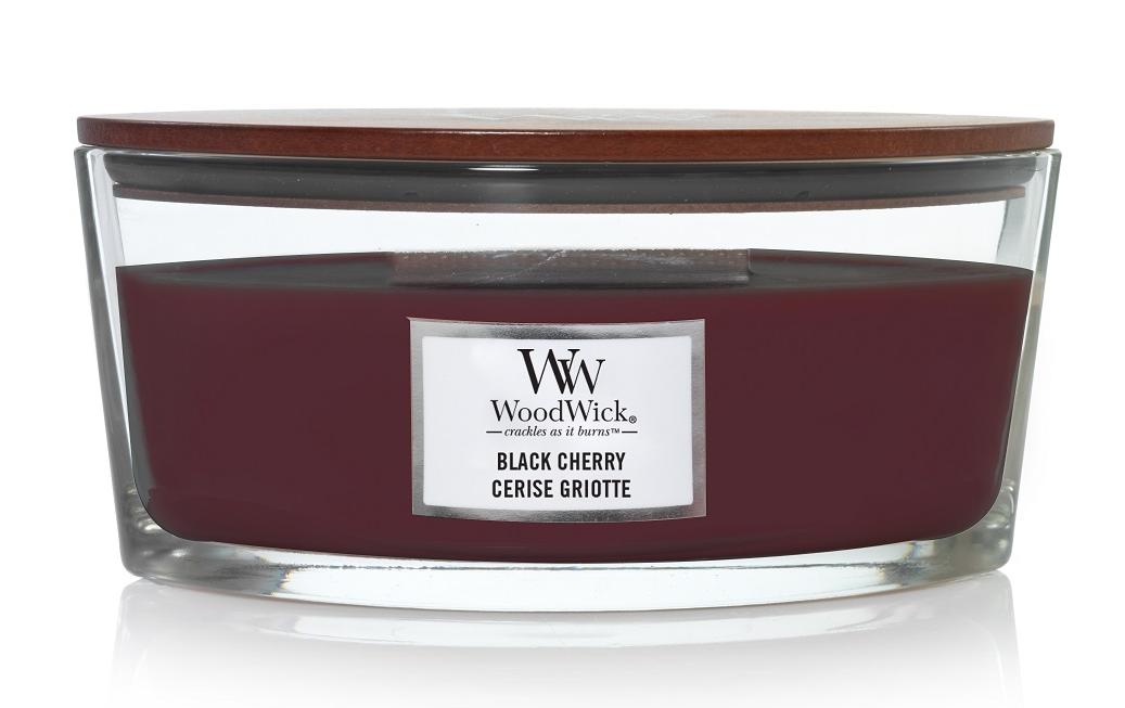 WoodWick Duftkerze Black Cherry, rot, Ø 19 cm, H 9 cm, 1 Stück