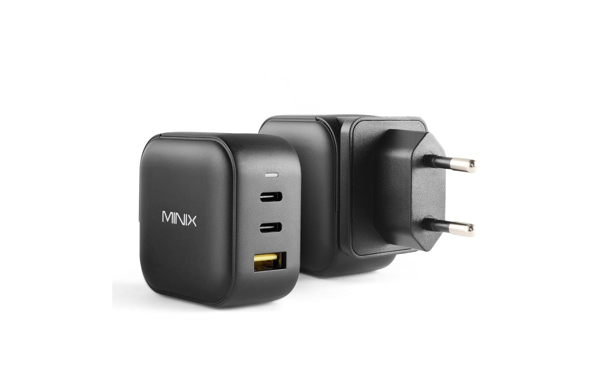 MINIX NEO P1 Netzteil – 65 W, 2× USB-C + 1× USB-A, PD, QC, GaN – für Smartphones, Tablets
