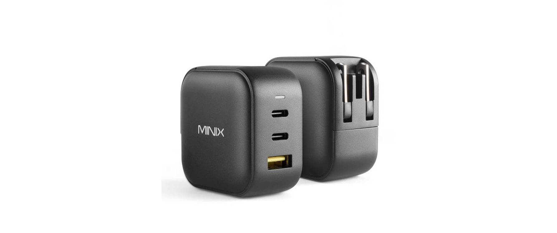 MINIX NEO P1 Netzteil – 65 W, 2× USB-C + 1× USB-A, PD, QC, GaN – für Smartphones, Tablets