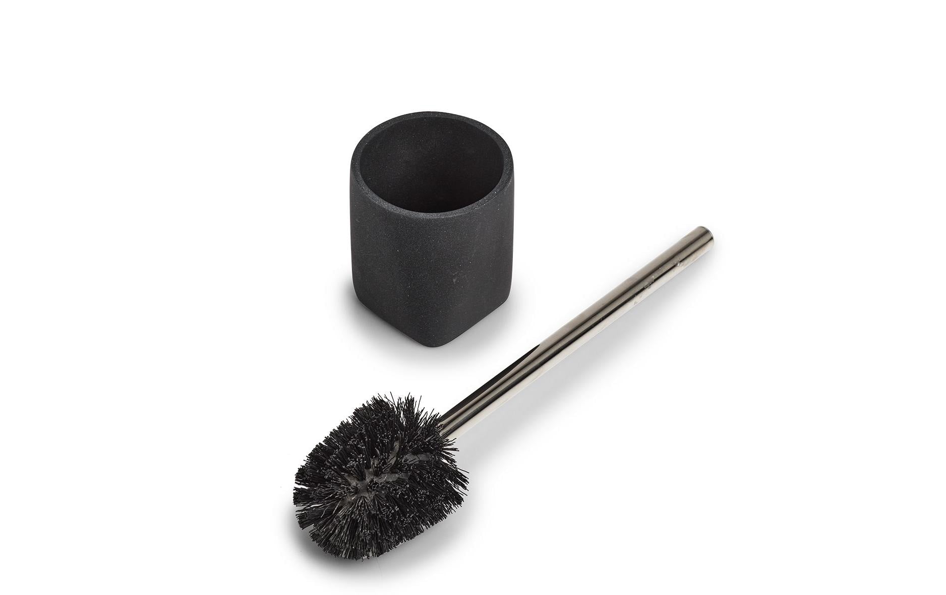 Zeller Present WC-Bürstenset – Polyresin, schwarz, H 36,5 cm, Ø 9,5 cm