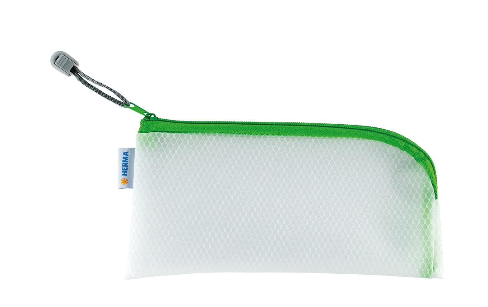 HERMA Reissverschlusstasche – 110 × 230 mm, Kunststoff, Grün – 1 Stück