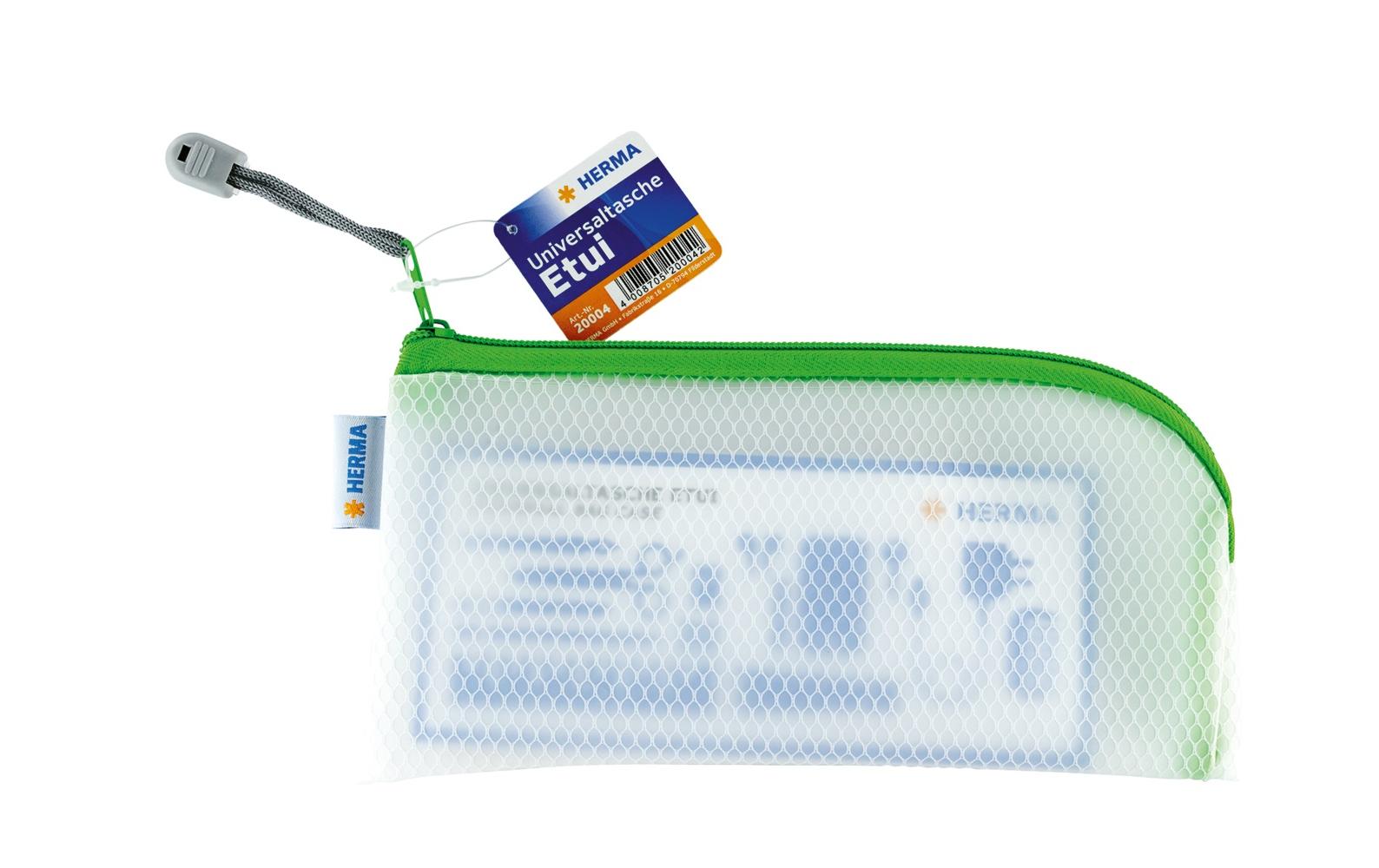 HERMA Reissverschlusstasche – 110 × 230 mm, Kunststoff, Grün – 1 Stück