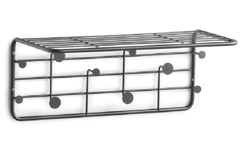 Zeller Present Wandgarderobe 10 Haken – Metall – Schwarz – 514 × 210 × 240 mm