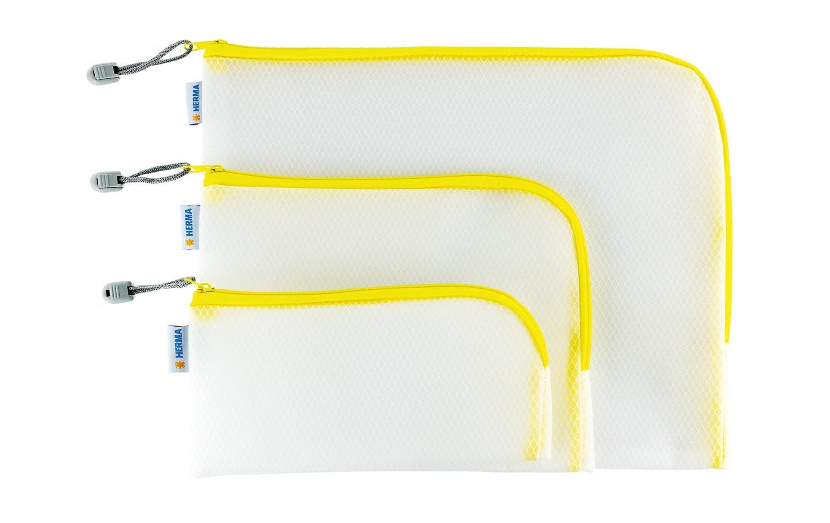 HERMA Reissverschlusstasche – Gelb – Kunststoff – 23 × 11 × 0,7 cm