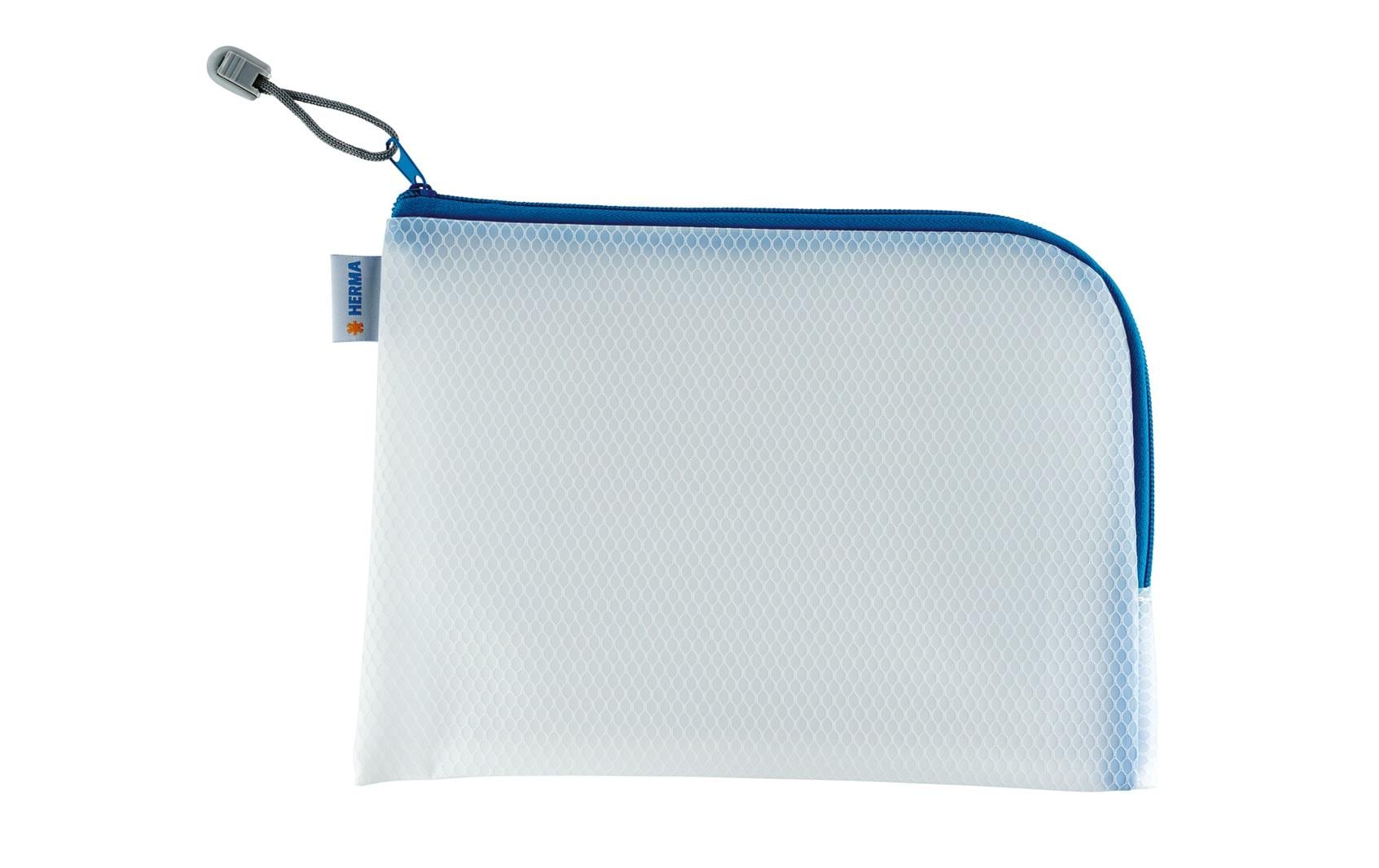 HERMA Reissverschlusstasche – für wichtige Dokumente und Utensilien – 260 × 200 mm, Kunststoff, Blau – 1 Stück