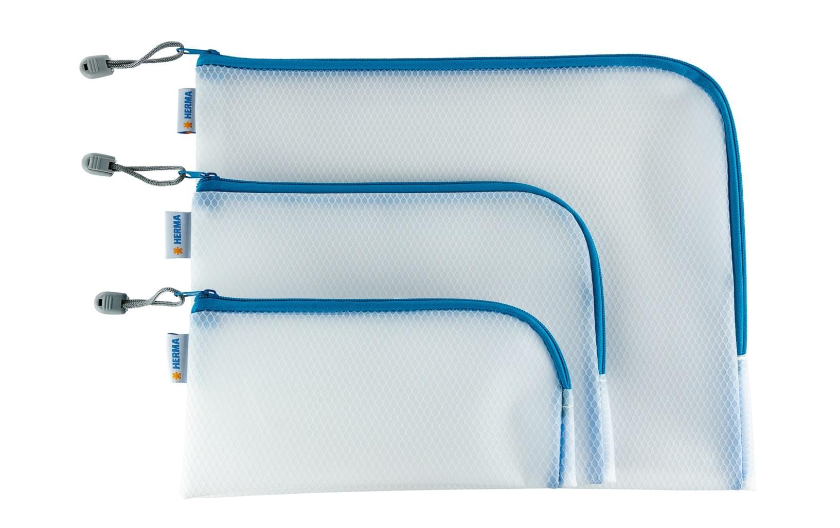 HERMA Reissverschlusstasche – für wichtige Dokumente und Utensilien – 260 × 200 mm, Kunststoff, Blau – 1 Stück