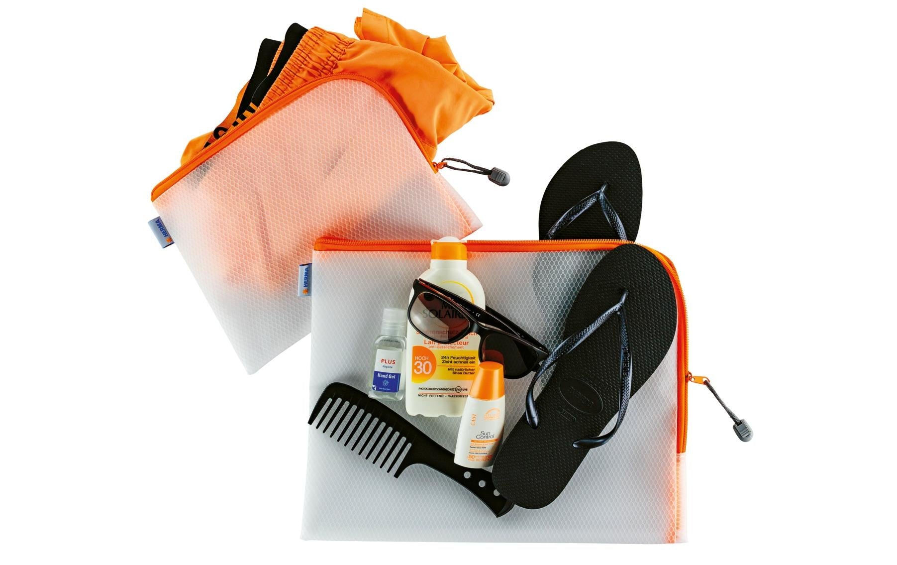HERMA Reissverschlusstasche – 260 × 200 mm, Kunststoff, Orange – 1 Stück