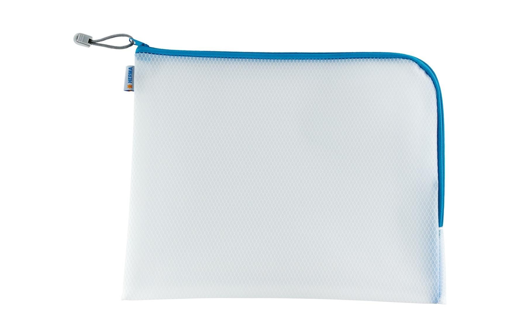 HERMA Reissverschlusstasche – Blau – Kunststoff – 36,0 × 28,0 × 0,7 cm
