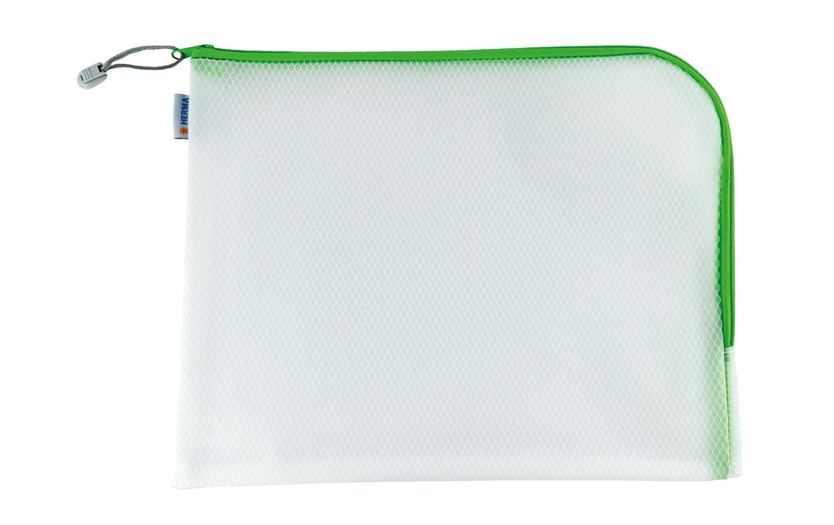 HERMA Reissverschlusstasche Etui – Grün – Kunststoff – 36 × 28 × 0,7 cm