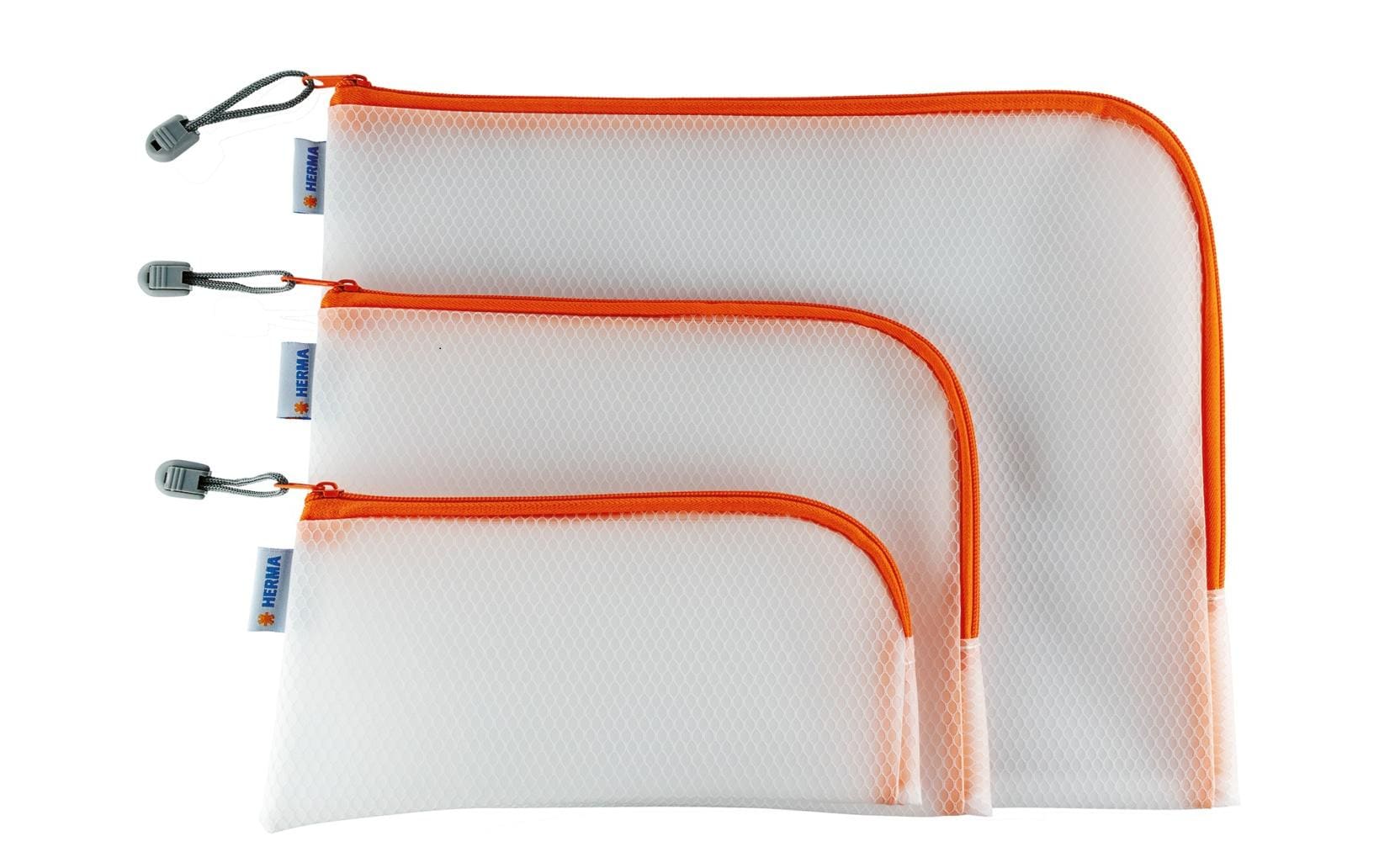 HERMA Reissverschlusstasche – 260 × 200 mm, Kunststoff, Orange – 1 Stück